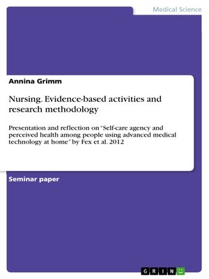 cover image of Nursing. Evidence-based activities and research methodology